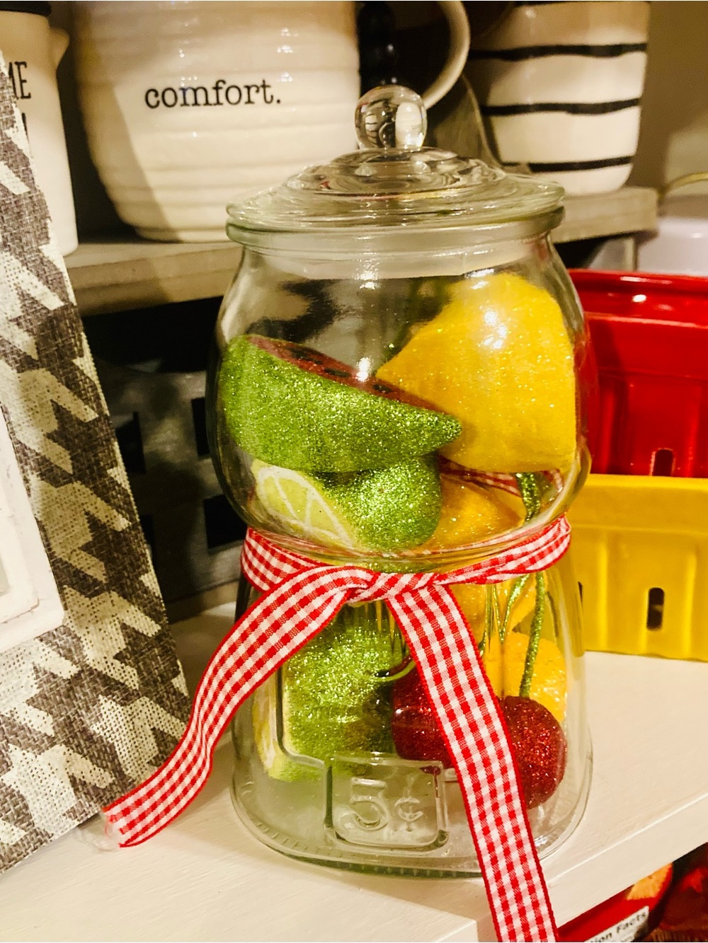Target Gumball Machine - Clear 8” Gumball already filled w/ colorful fruit decor